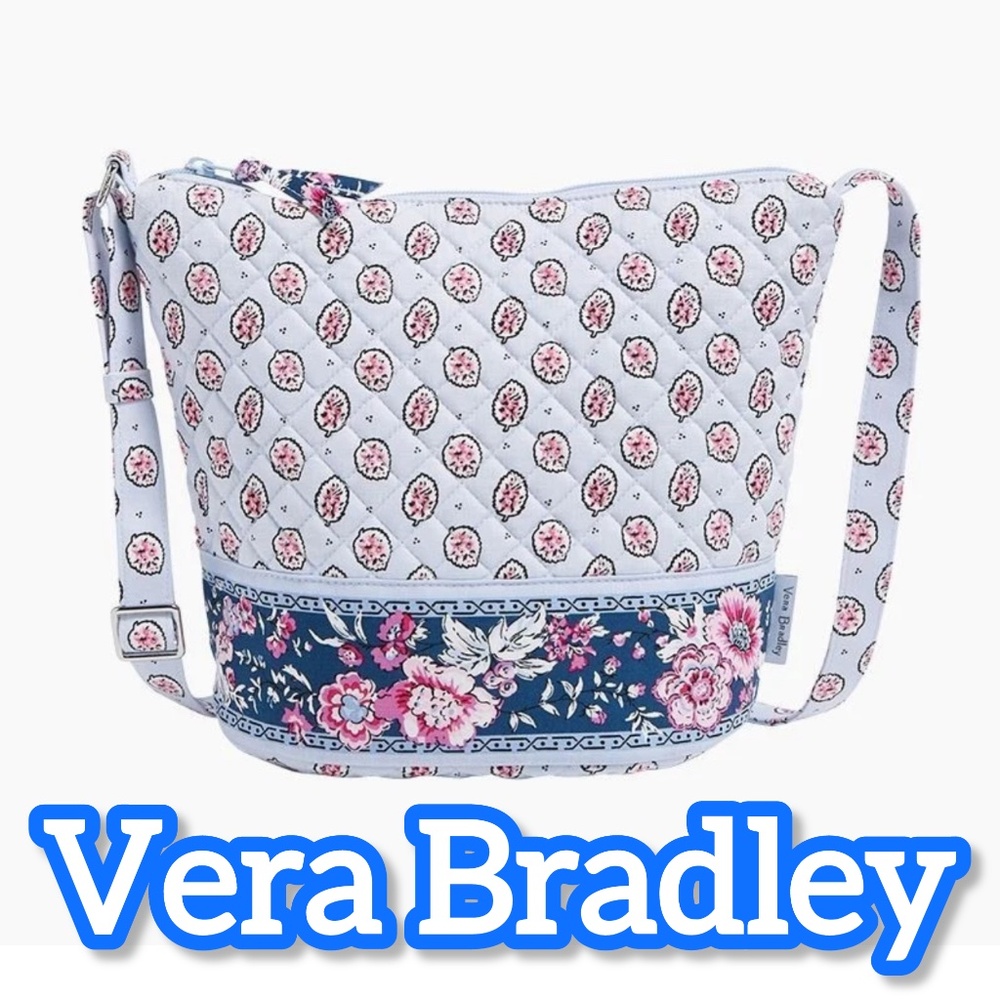 NWT VERA BRADLEY MAGNIFIQUE LEAF PATTERN BUCKET CROSSBODY